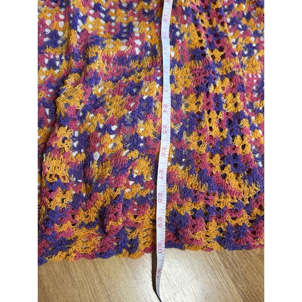 Handmade Crochet Maxi Skirt Boho Festival Knit Sz S/M Sunset Maximalist Granny - Picture 6 of 9